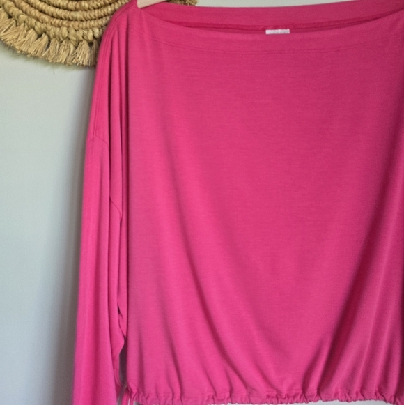 Athleta, New Cool Down Pink Long Sleeve Modal Drawstring Yoga Top Size Medium - Picture 3 of 14